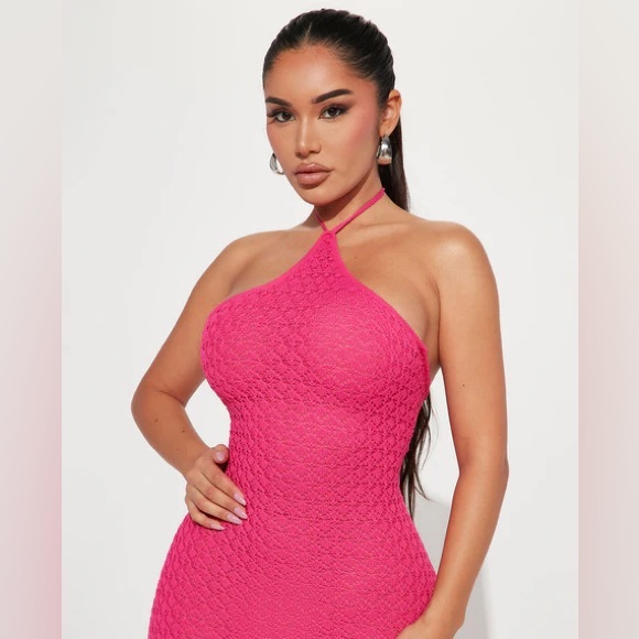 Fashion Nova Dresses & Skirts - Fashion Nova Crochet Maxi Dress - Pink